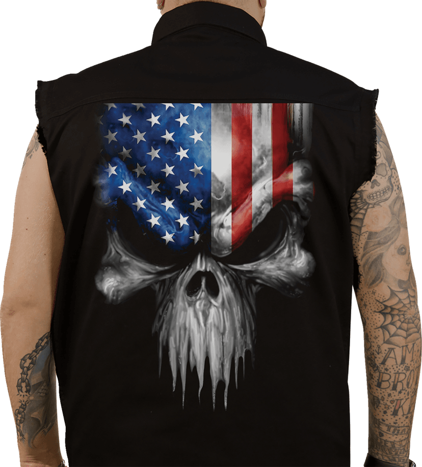 LETHAL THREAT 3040-3382 USA Skull Melt Sleeveless Shirt - Black - Large — image 2 of 2