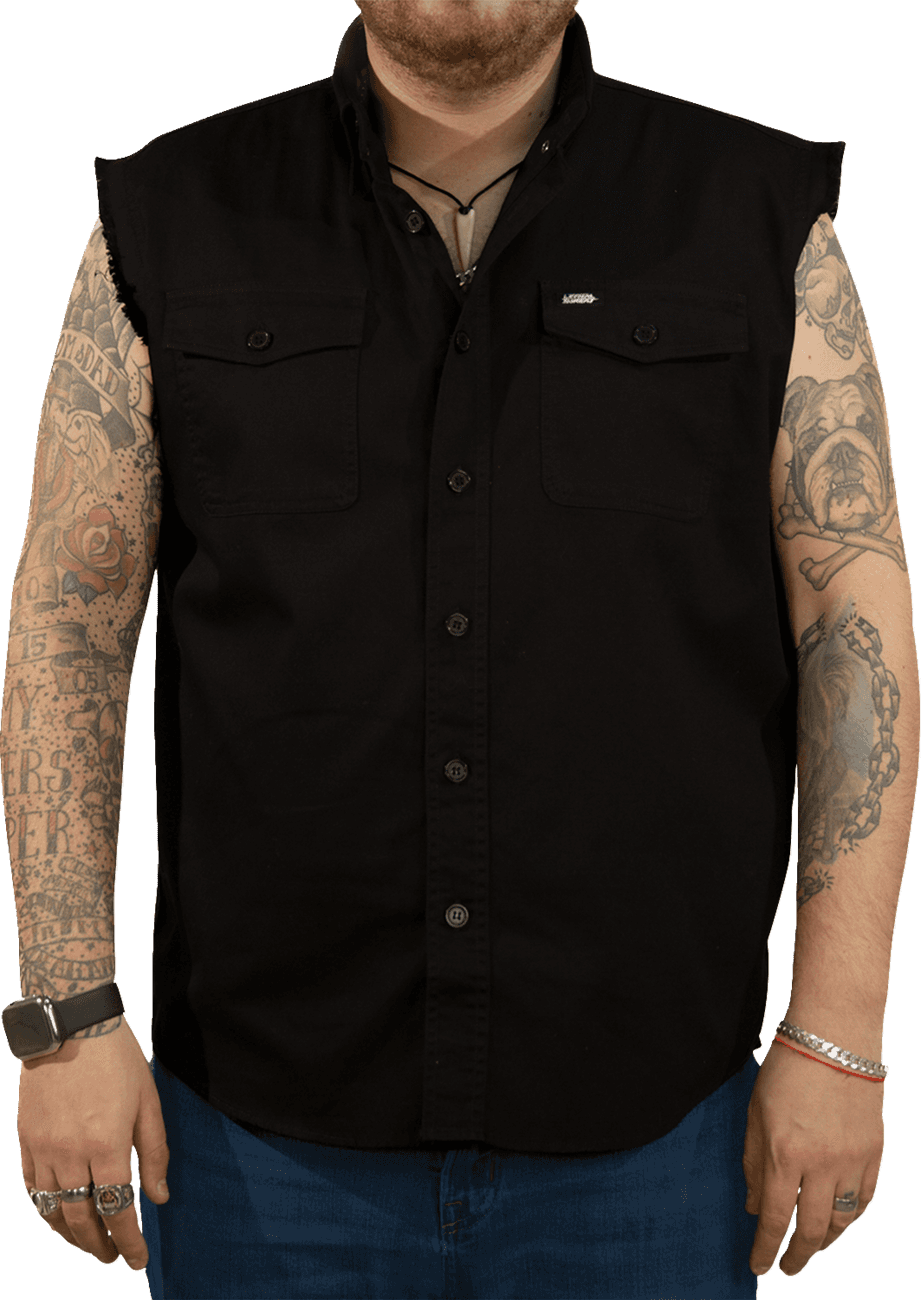 LETHAL THREAT 3040-3385 USA Skull Melt Sleeveless Shirt - Black - 3XL