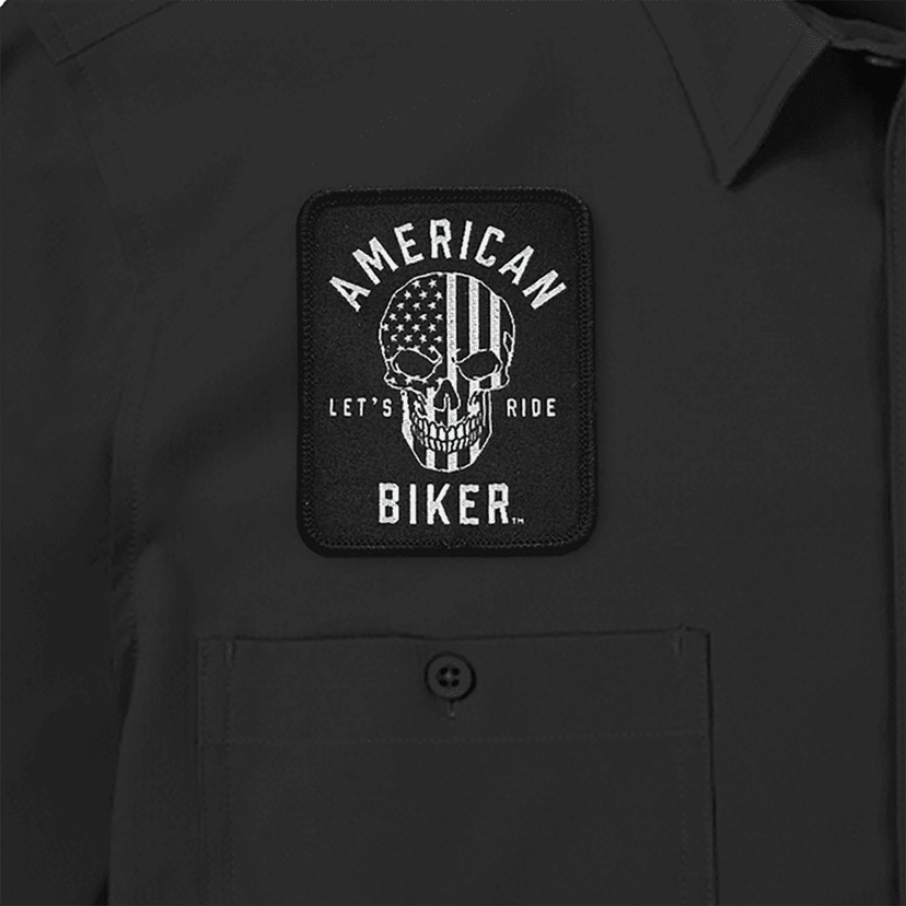 AMERICAN BIKER 3040-3393 Biker Sam Lightweight Shirt - Black/White - Small — image 3 of 4