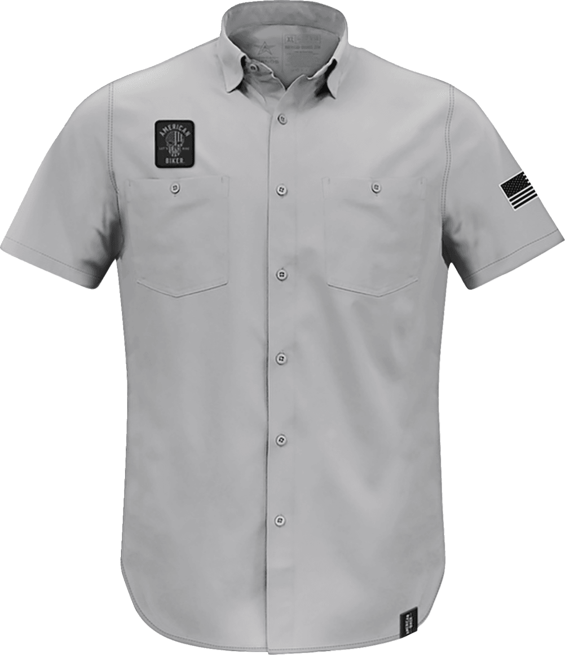 AMERICAN BIKER 3040-3402 Biker Sam Lightweight Shirt - Gray/Black - Large