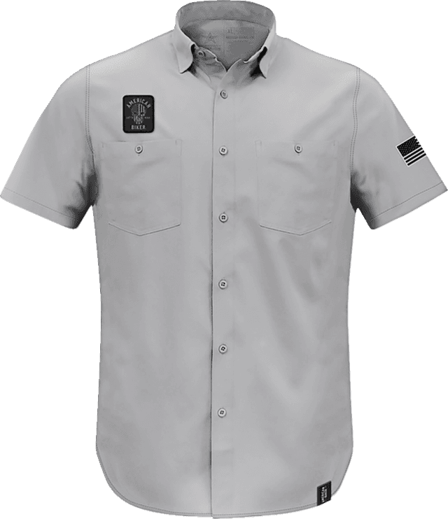 AMERICAN BIKER 3040-3404 Biker Sam Lightweight Shirt - Gray/Black - 2XL — image 1 of 3