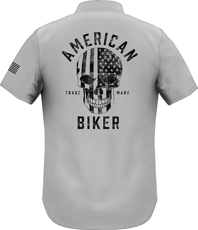 AMERICAN BIKER 3040-3405 Biker Sam Lightweight Shirt - Gray/Black - 3XL — image 3 of 3