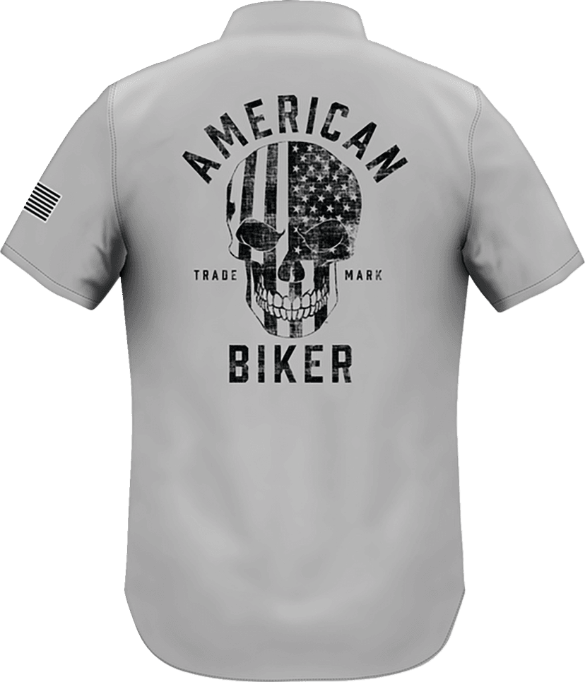AMERICAN BIKER 3040-3405 Biker Sam Lightweight Shirt - Gray/Black - 3XL — image 3 of 3