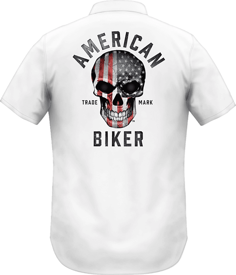 AMERICAN BIKER 3040-3411 Biker Sam Lightweight Shirt - Red/White/Blue - 2XL — image 2 of 3