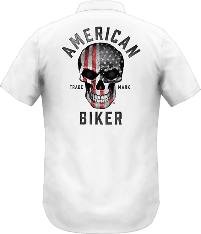 AMERICAN BIKER 3040-3413 Biker Sam Lightweight Shirt - Red/White/Blue - 4XL — image 2 of 3