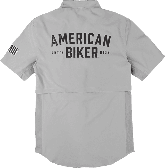 AMERICAN BIKER 3040-3414 Let's Ride Vented Shirt - Gray/Black - Small — image 2 of 2