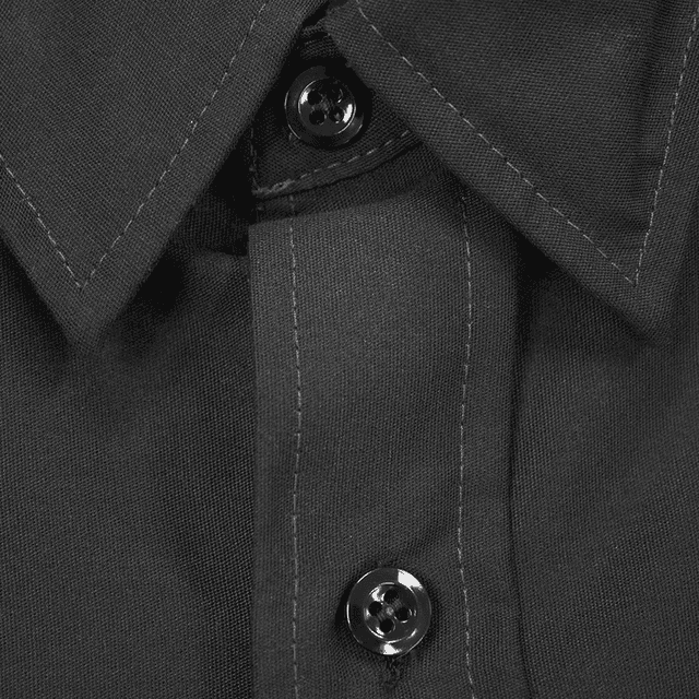 AMERICAN BIKER 3040-3430 Biker Sam Contrast Stitch Shop Shirt - Black/Gray - Large — image 2 of 3