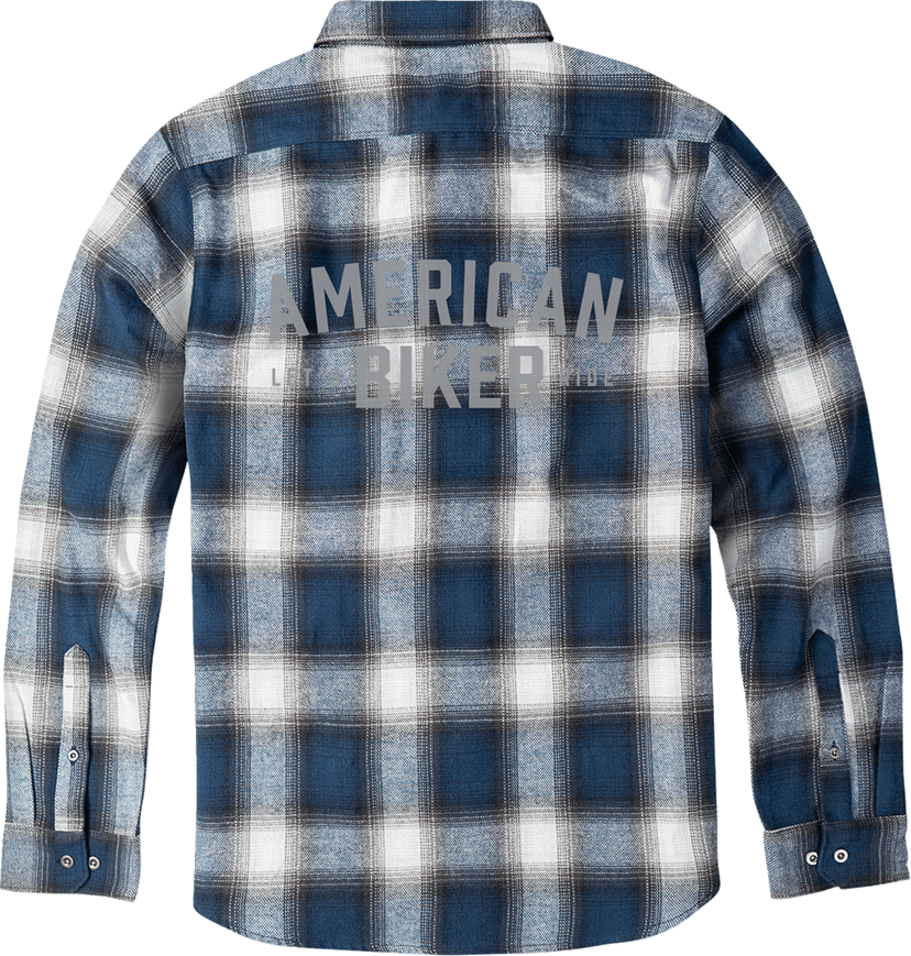 AMERICAN BIKER 3040-3513 American Biker Mr Piston Flannel Shirt - Blue - Medium — image 2 of 2
