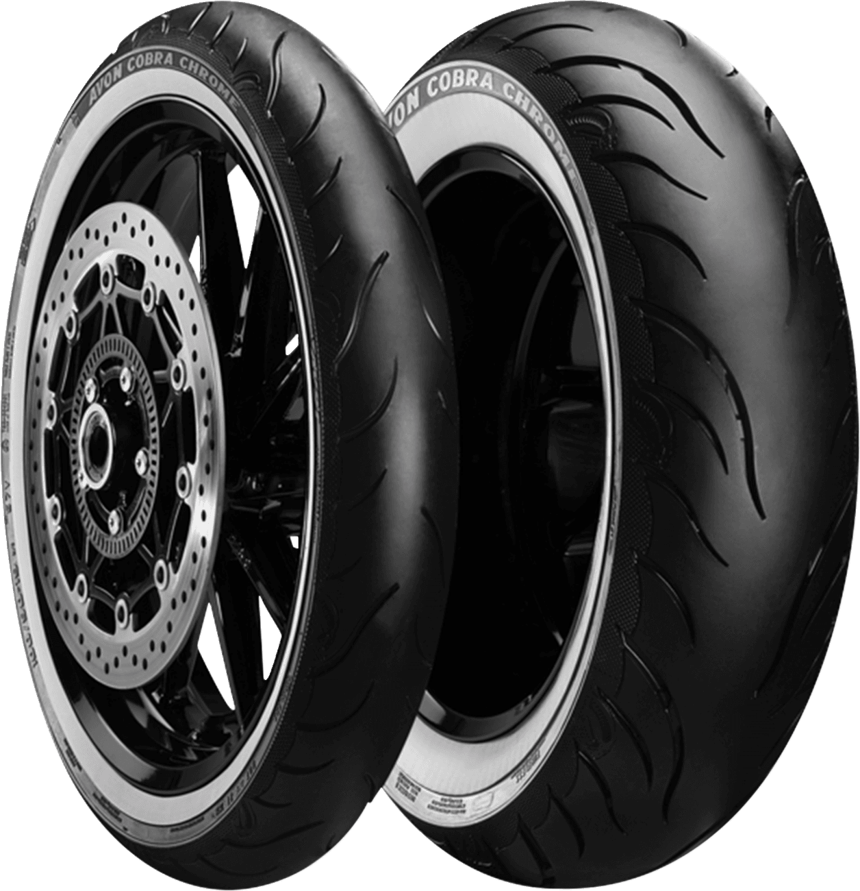 AVON 0305-0621 Tire - Cobra Chrome AV91 - Front - 100/90-19 - Wide Whitewall - 57V