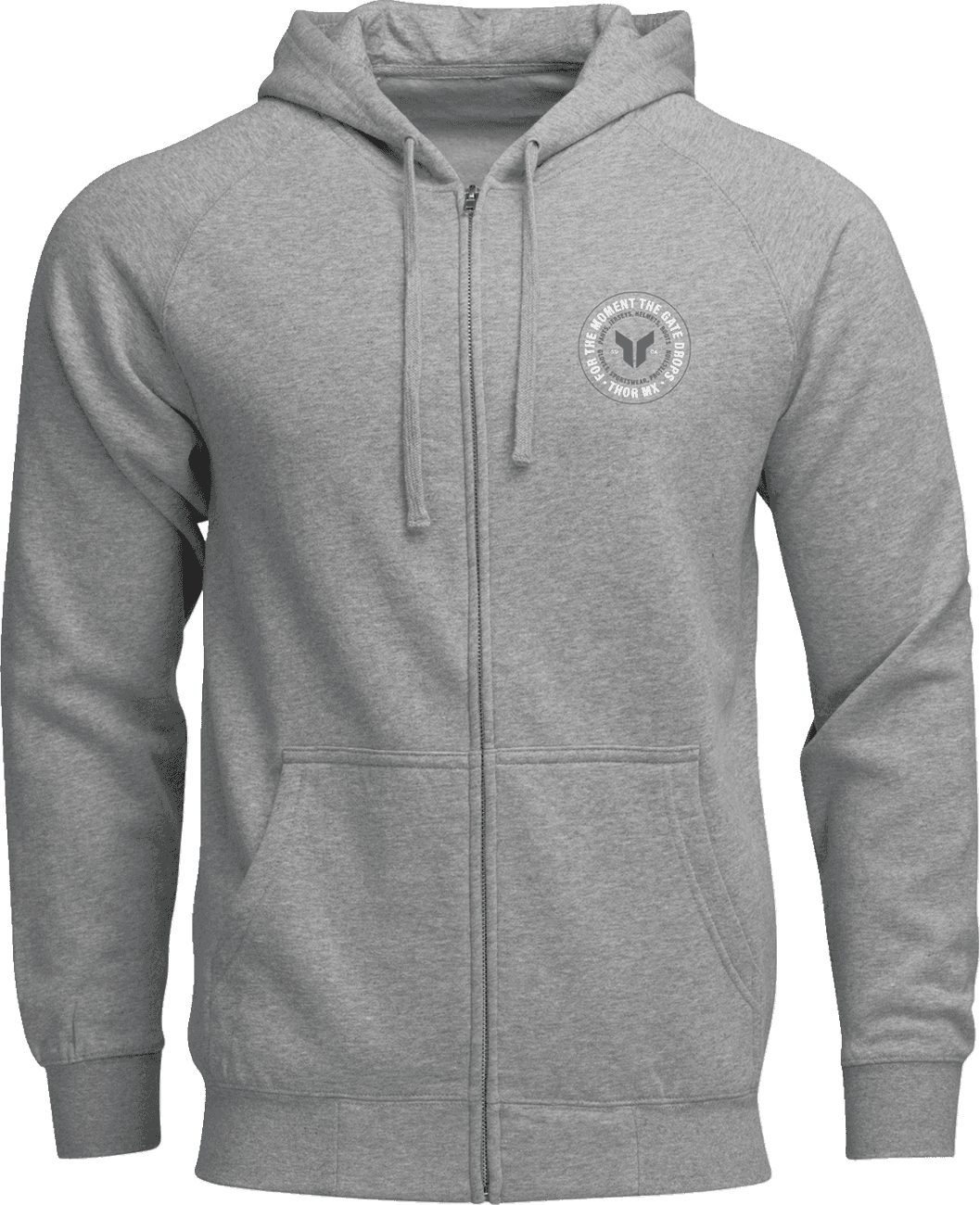 THOR 3050-7027 Badge Zip-Up Hoodie - Heather Gray - 2XL