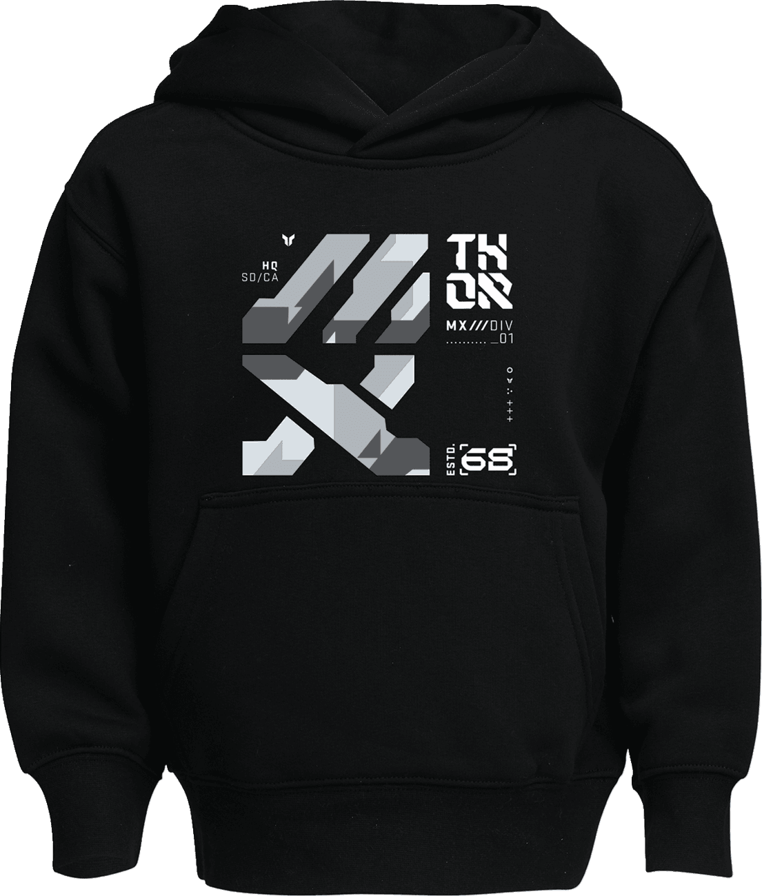 THOR 3052-0706 Youth Forge Pullover Hoodie - Black - Small
