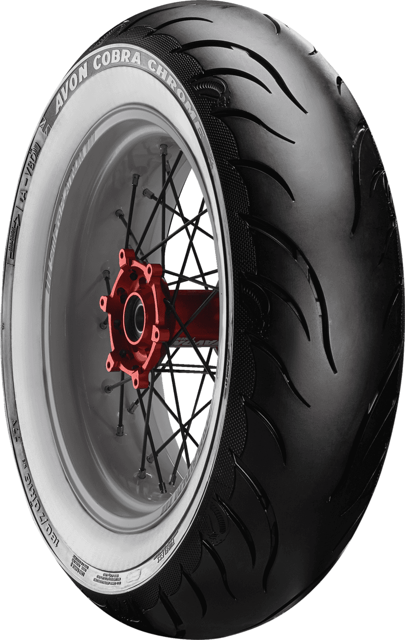 AVON 0306-0644 Tire - Cobra Chrome AV92 - Rear - 140/90B16 - Wide Whitewall - 77H
