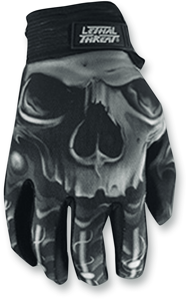 LETHAL THREAT 3301-3108 Skull Gloves - Black - Medium