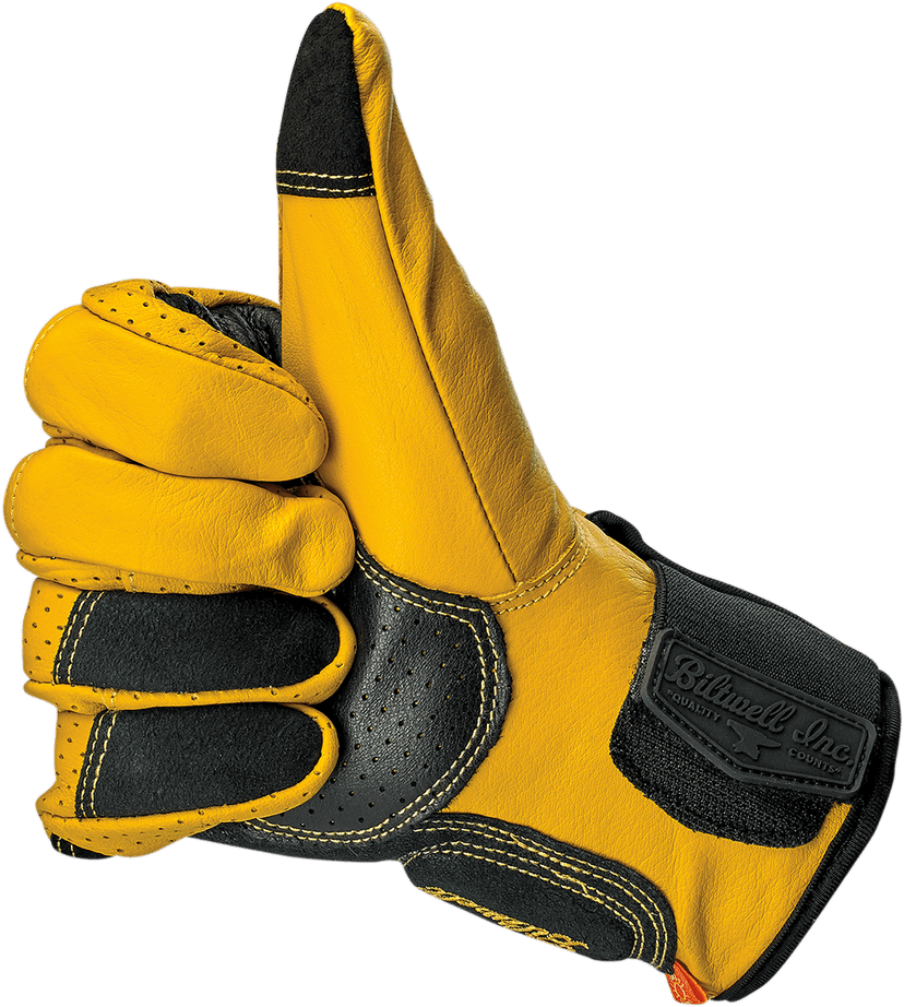 BILTWELL 3301-3947 Borrego Gloves - Gold/Black - XS — image 6 of 10