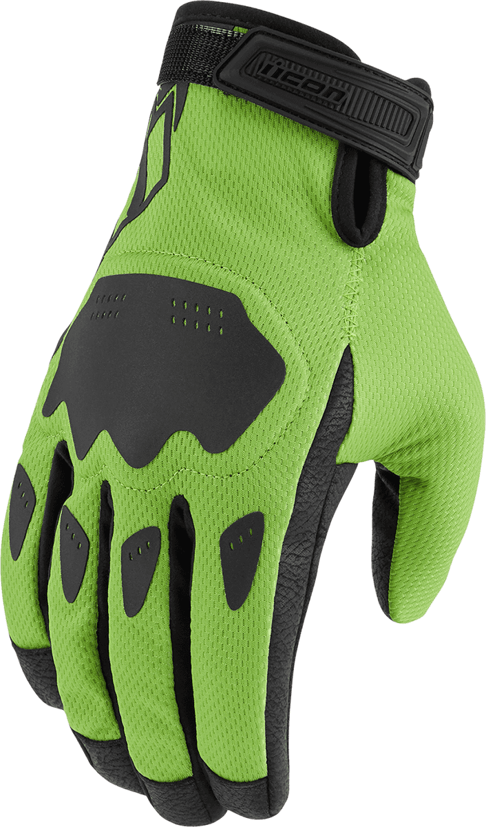 ICON 3301-4367 Hooligan™ CE Gloves - Green - Medium