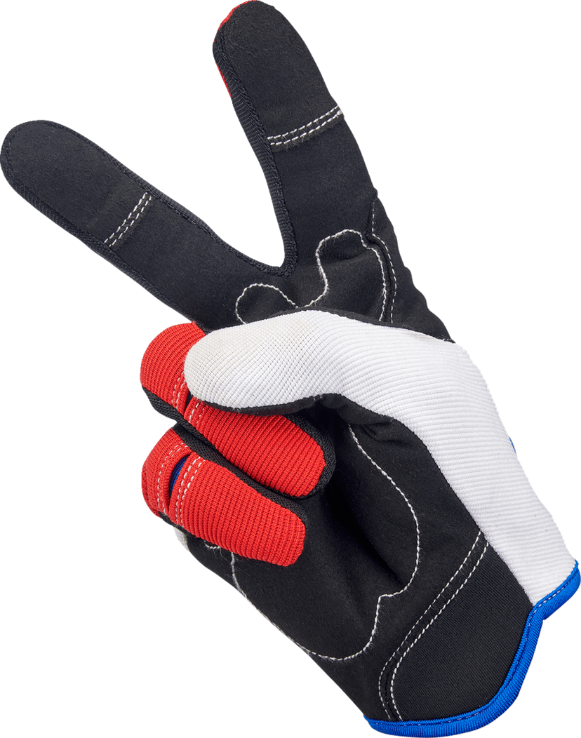 BILTWELL 3301-4505 Moto Gloves - Red/White/Blue - XS — image 5 of 7