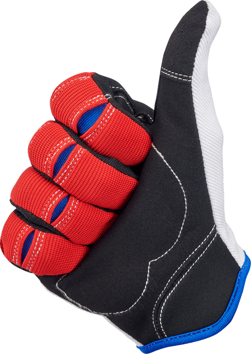 BILTWELL 3301-4506 Moto Gloves - Red/White/Blue - Small — image 5 of 7