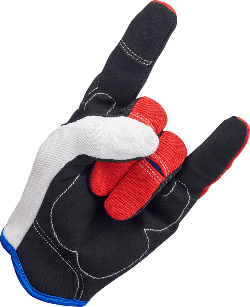 BILTWELL 3301-4506 Moto Gloves - Red/White/Blue - Small — image 3 of 7