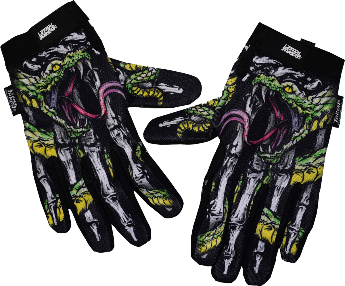 LETHAL THREAT 3301-4521 Snake Bite Gloves - Black - 2XL