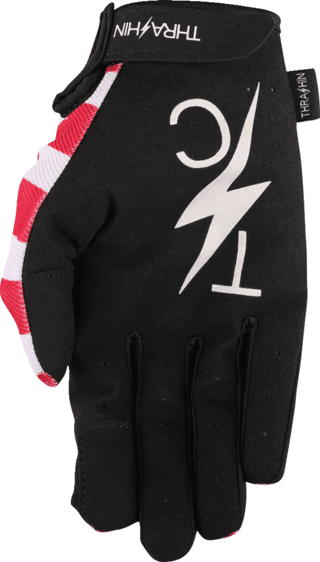 THRASHIN SUPPLY CO. 3301-4660 Stars & Bolts Stealth Gloves - Red/Blue - Small — image 3 of 4