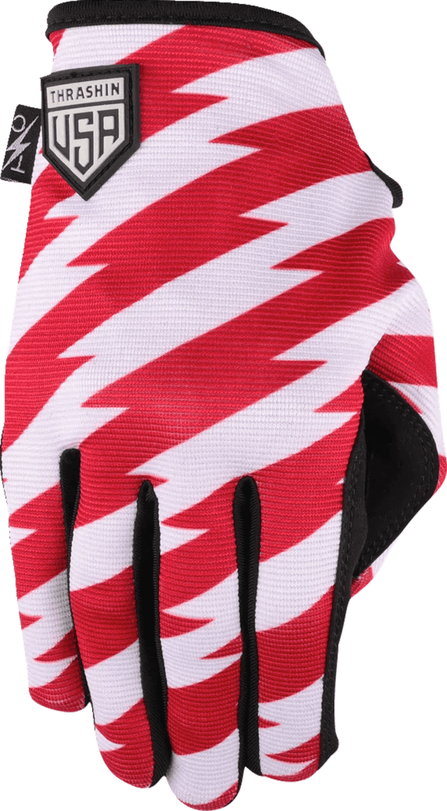 THRASHIN SUPPLY CO. 3301-4663 Stars & Bolts Stealth Gloves - Red/Blue - XL — image 4 of 4