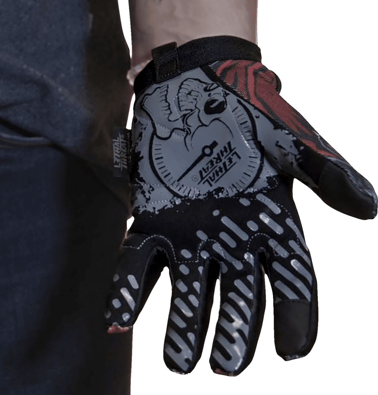 LETHAL THREAT 3301-4689 Good N Evil Skulls Gloves - Black - Large