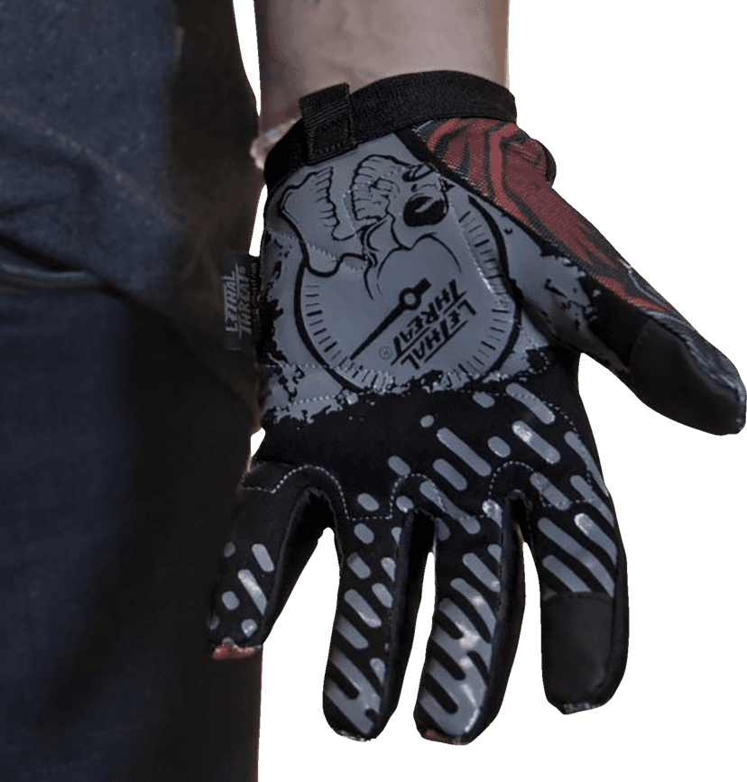 LETHAL THREAT 3301-4689 Good N Evil Skulls Gloves - Black - Large — image 1 of 5