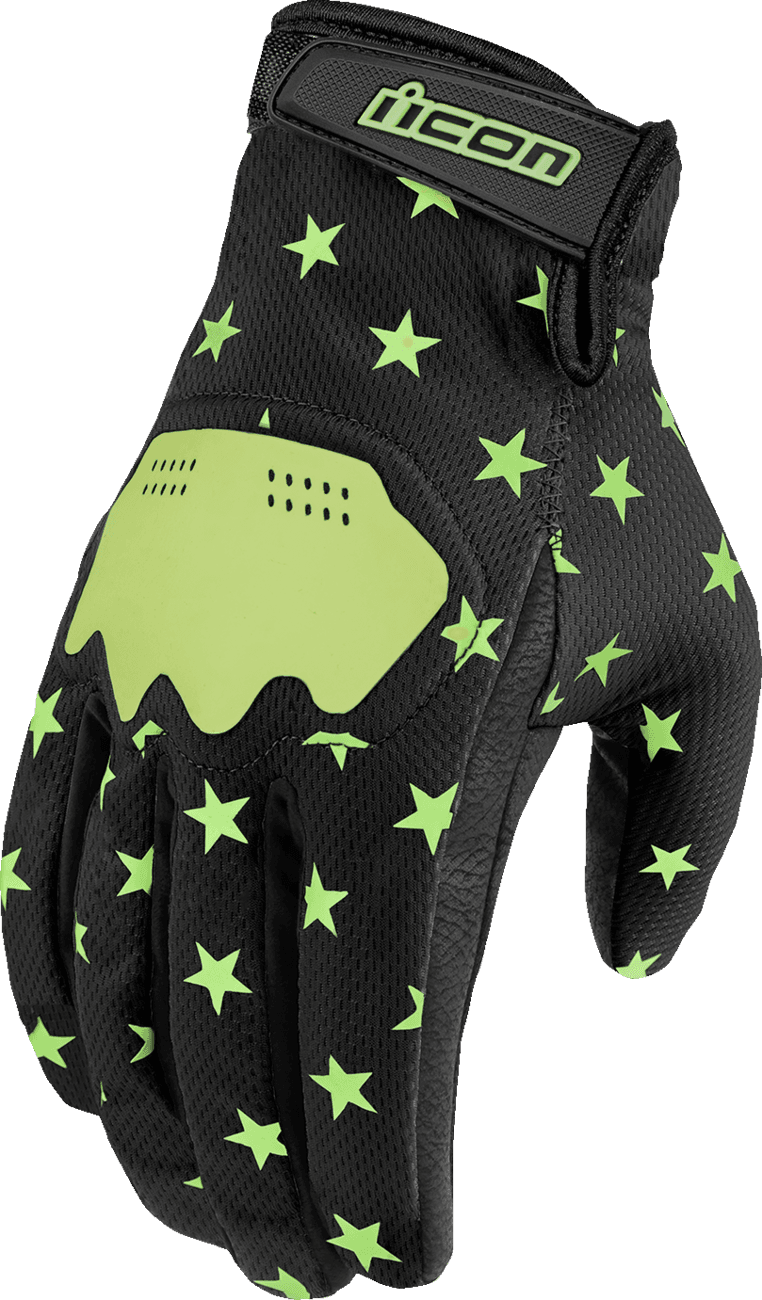 ICON 3301-4696 Hooligan™ Old Glory Gloves - Glow - 2XL