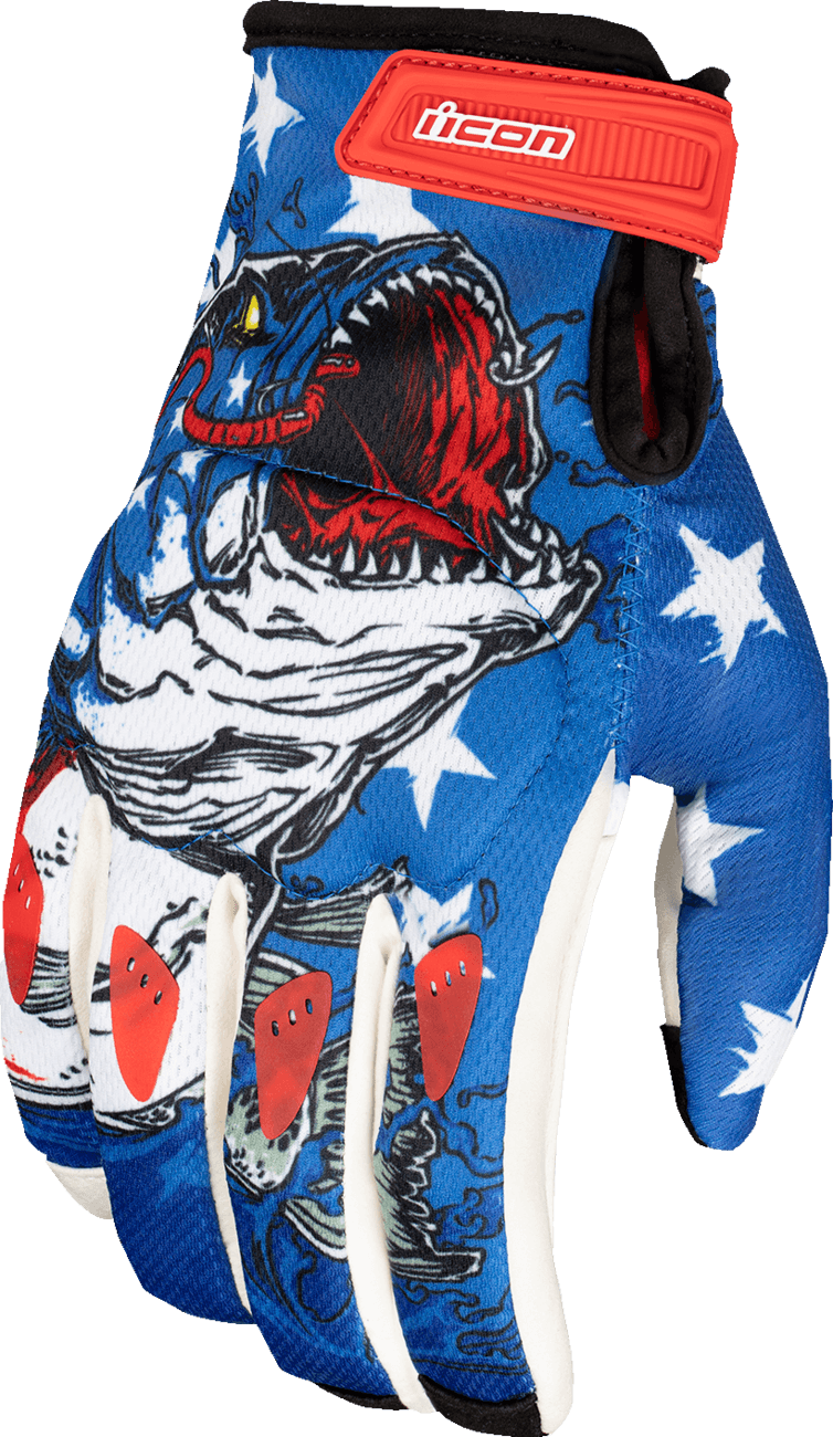 ICON 3301-4838 Hooligan Basstard™ Gloves - Blue - 3XL