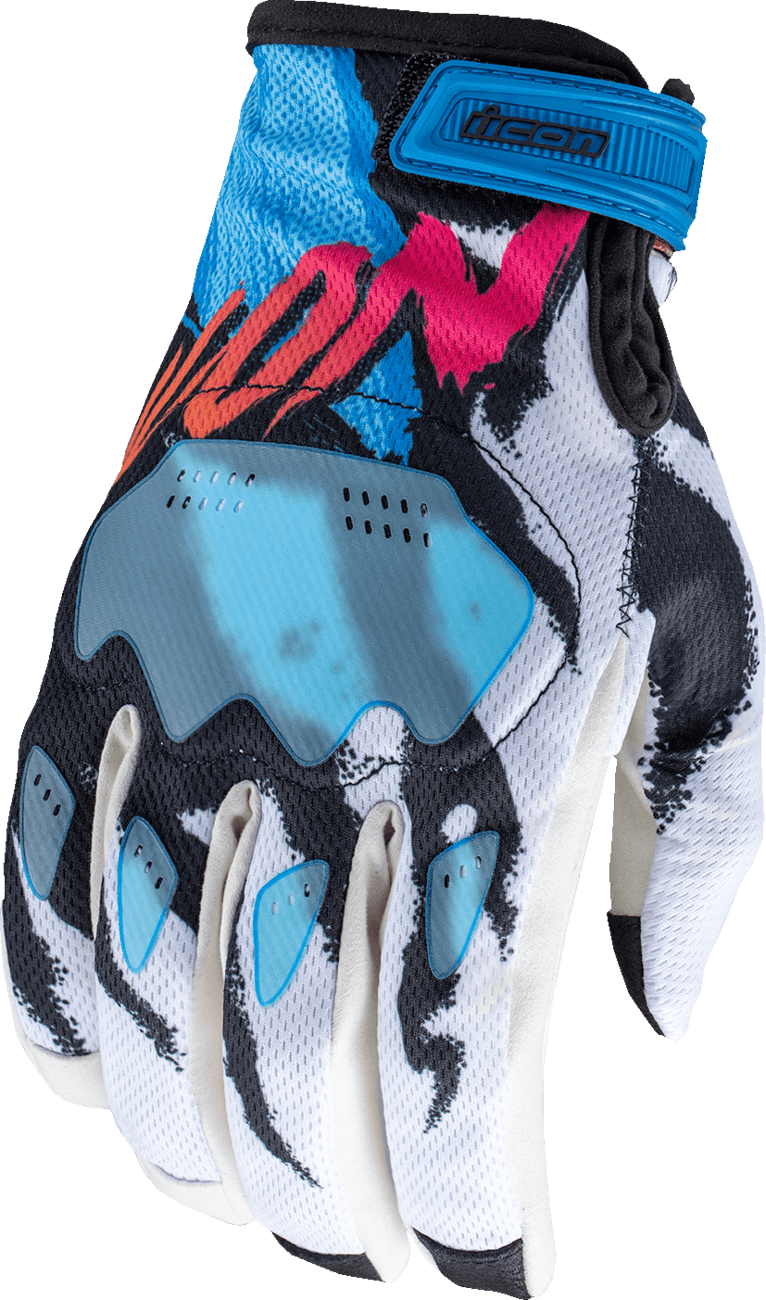 ICON 3301-4852 Hooligan™ Rad Dawn Gloves - White - Medium