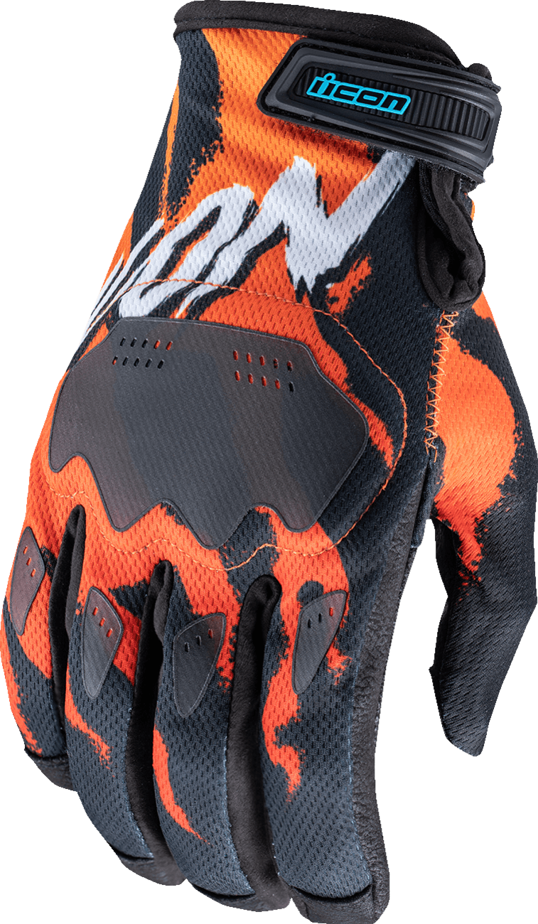 ICON 3301-4857 Hooligan™ Rad Dawn Gloves - Orange - Small — image 1 of 2