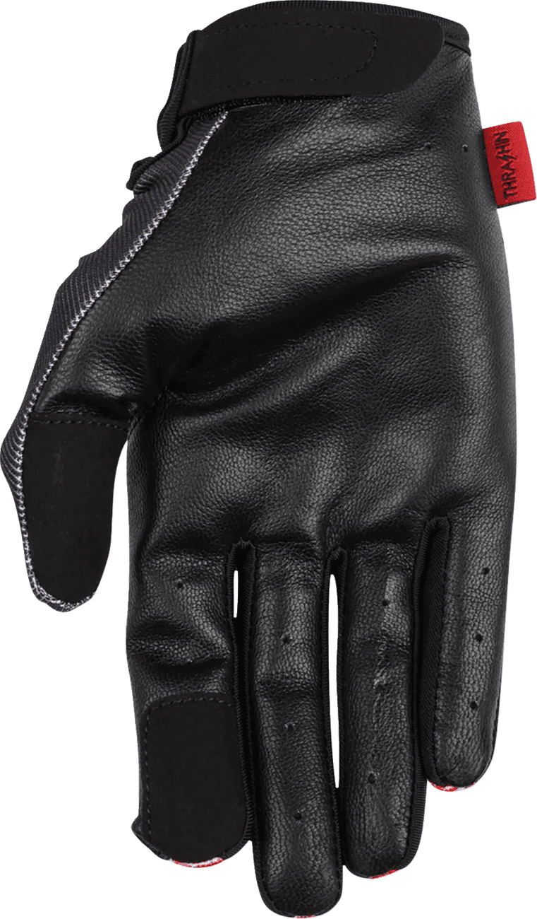 THRASHIN SUPPLY CO. 3301-5368 Stealth Leather Palm Flame Gloves - Red - Large — image 3 of 7