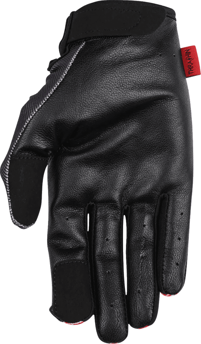 THRASHIN SUPPLY CO. 3301-5370 Stealth Leather Palm Flame Gloves - Red - 2XL — image 3 of 7
