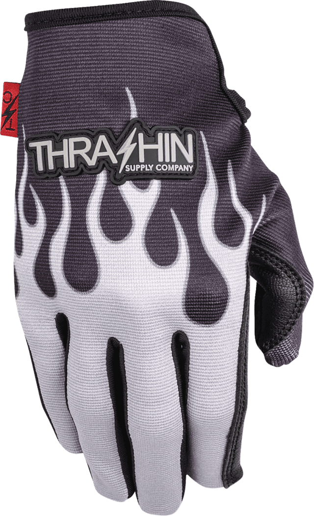 THRASHIN SUPPLY CO. 3301-5373 Stealth Leather Palm Flame Gloves - Gray - Large — image 2 of 6