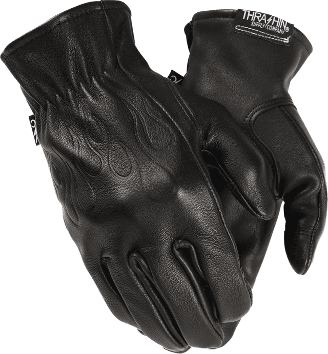 THRASHIN SUPPLY CO. 3301-5378 Roper Leather Gloves - Black - Large — image 1 of 12