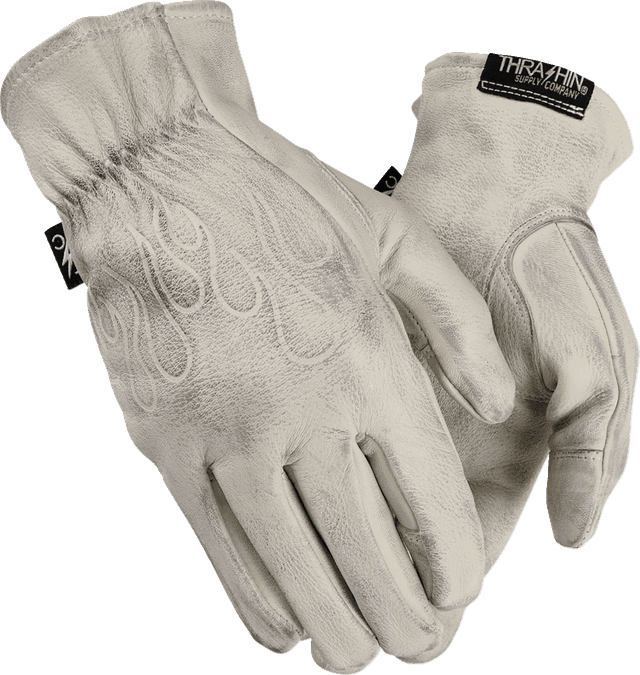 THRASHIN SUPPLY CO. 3301-5384 Roper Leather Gloves - Bone White - Medium — image 1 of 15