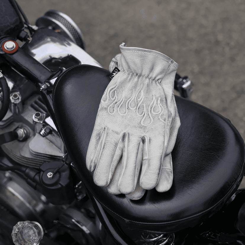 THRASHIN SUPPLY CO. 3301-5385 Roper Leather Gloves - Bone White - Large — image 10 of 15