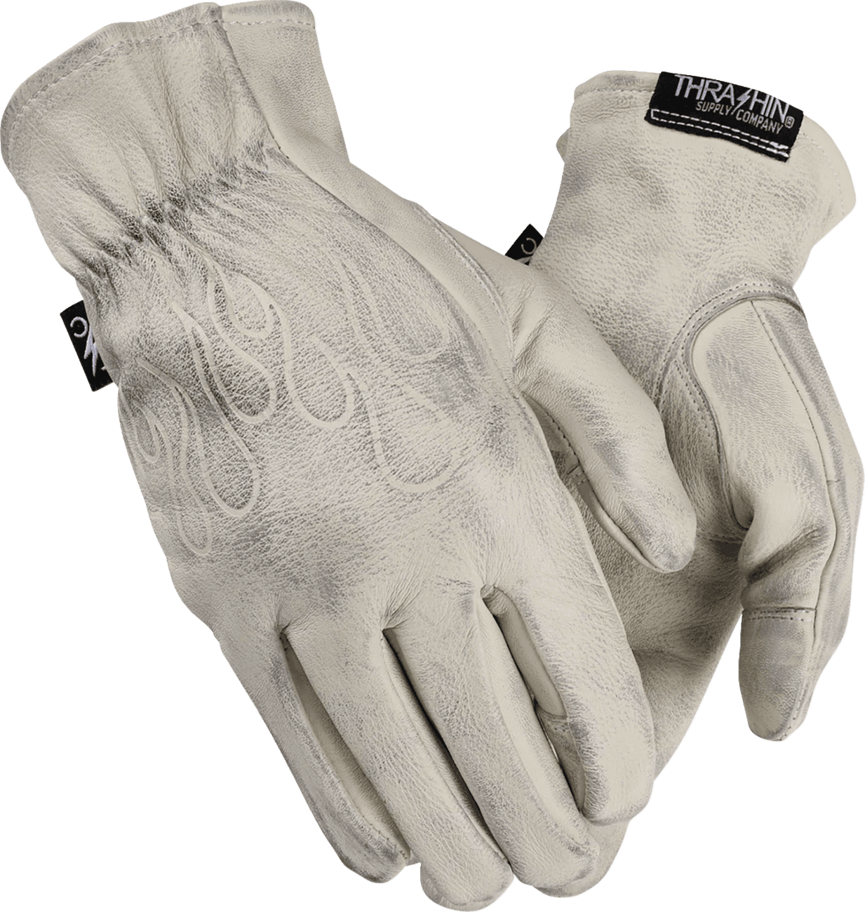 THRASHIN SUPPLY CO. 3301-5388 Roper Leather Gloves - Bone White - 3XL