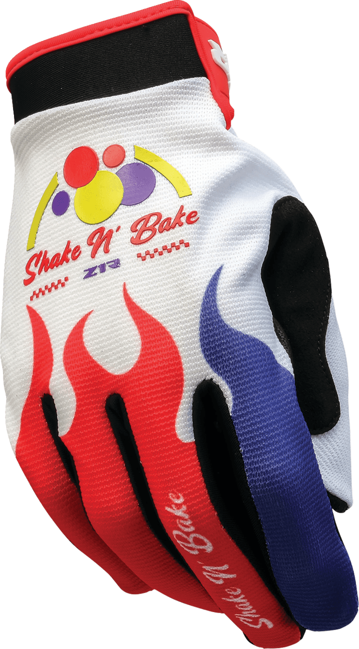 Z1R 3301-5423 Z1R Shake N' Bake Moto Gloves - Red/White/Black - Medium