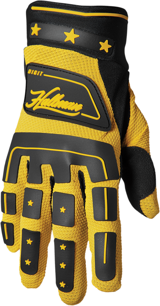 THOR 3330-6777 Hallman Digit Gloves - Black/Yellow - Small