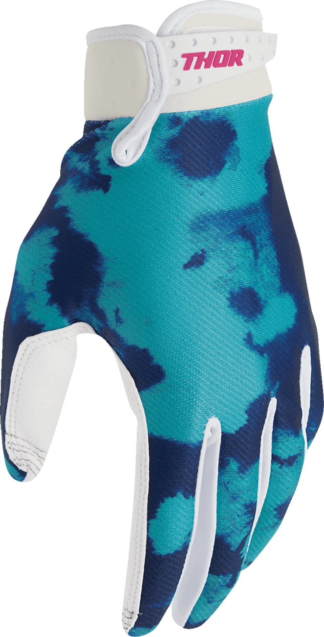 THOR 3330-8327 Launchmode Bleach Gloves - White/Aqua - Medium — image 4 of 7