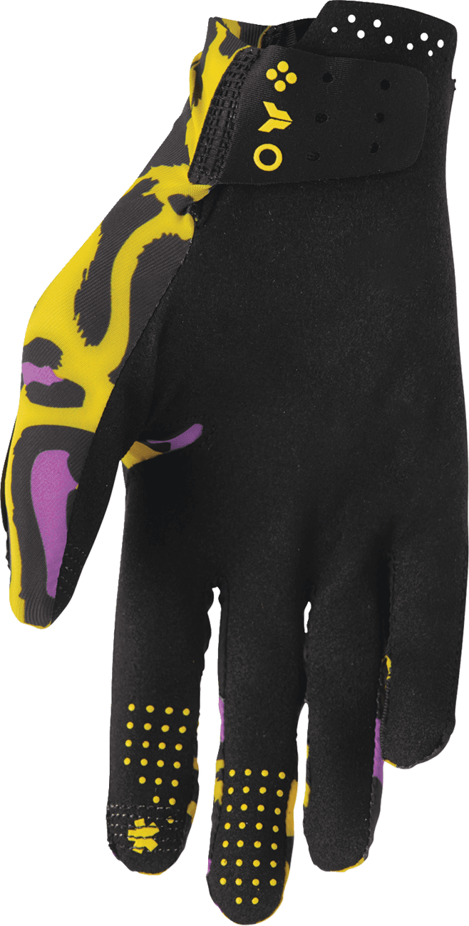 THOR 3330-8575 Sportmode Cheetah Gloves - Yellow/Purple - Medium — image 2 of 4