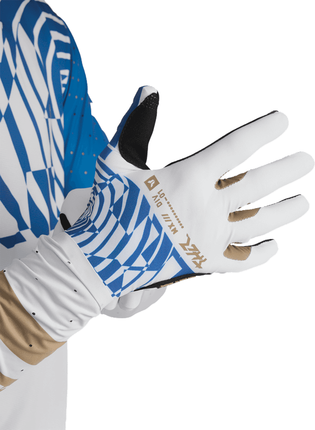 THOR 3330-9128 Sportmode Mind Control Gloves - Light Gray/Blue - Large — image 4 of 8