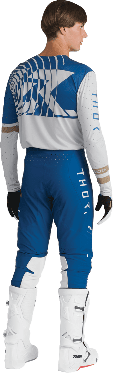 THOR 3330-9128 Sportmode Mind Control Gloves - Light Gray/Blue - Large — image 6 of 8