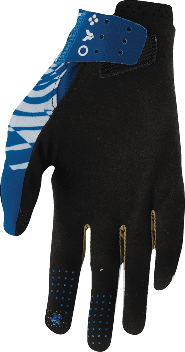 THOR 3330-9128 Sportmode Mind Control Gloves - Light Gray/Blue - Large — image 2 of 8