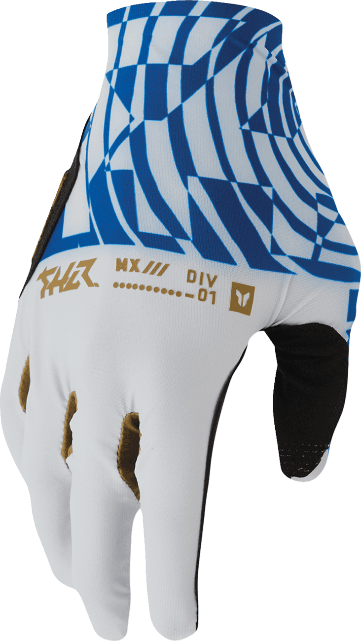THOR 3330-9129 Sportmode Mind Control Gloves - Light Gray/Blue - XL