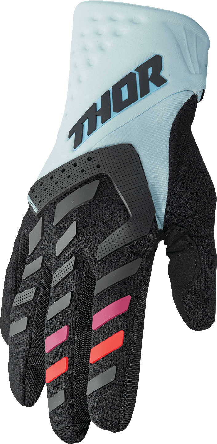 THOR 3331-0234 Women's Spectrum Gloves - Black/Light Mint - Small