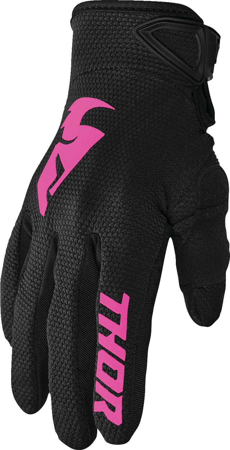 THOR 3331-0245 Women's Sector Gloves - Black/Pink - XL
