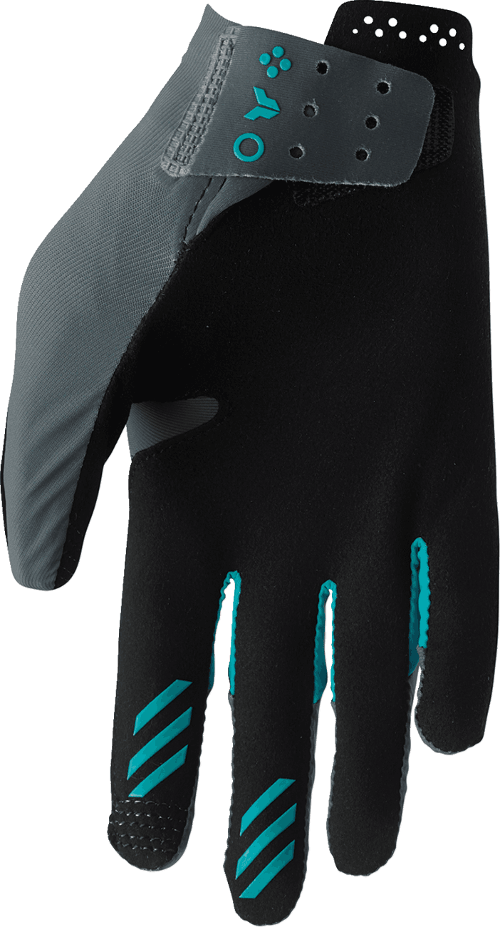 THOR 3331-0283 Women's Sportmode Iconic Gloves - Gray/Aqua - XL — image 2 of 7