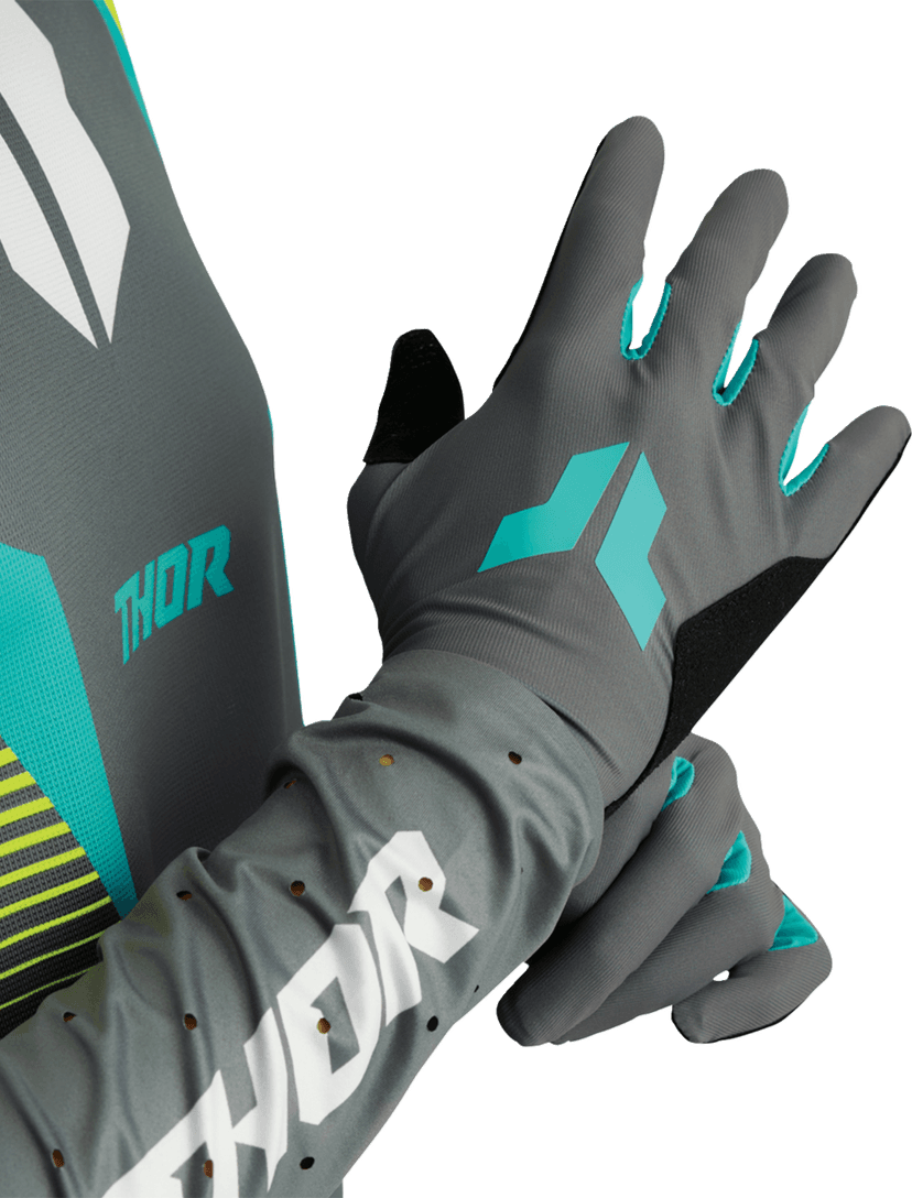 THOR 3331-0283 Women's Sportmode Iconic Gloves - Gray/Aqua - XL — image 4 of 7